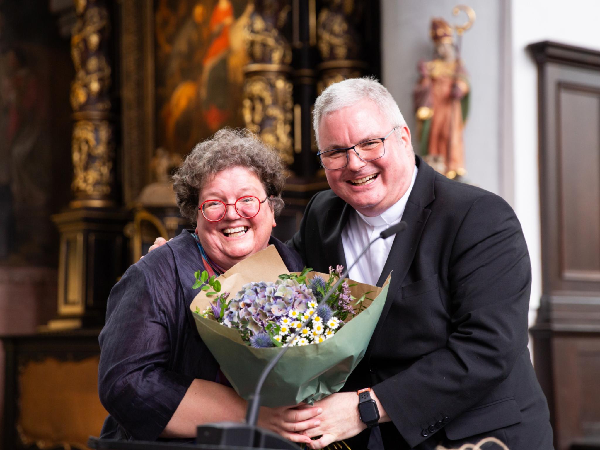 Jan Nienkerke beim Empfang in der Citykirche Aachen