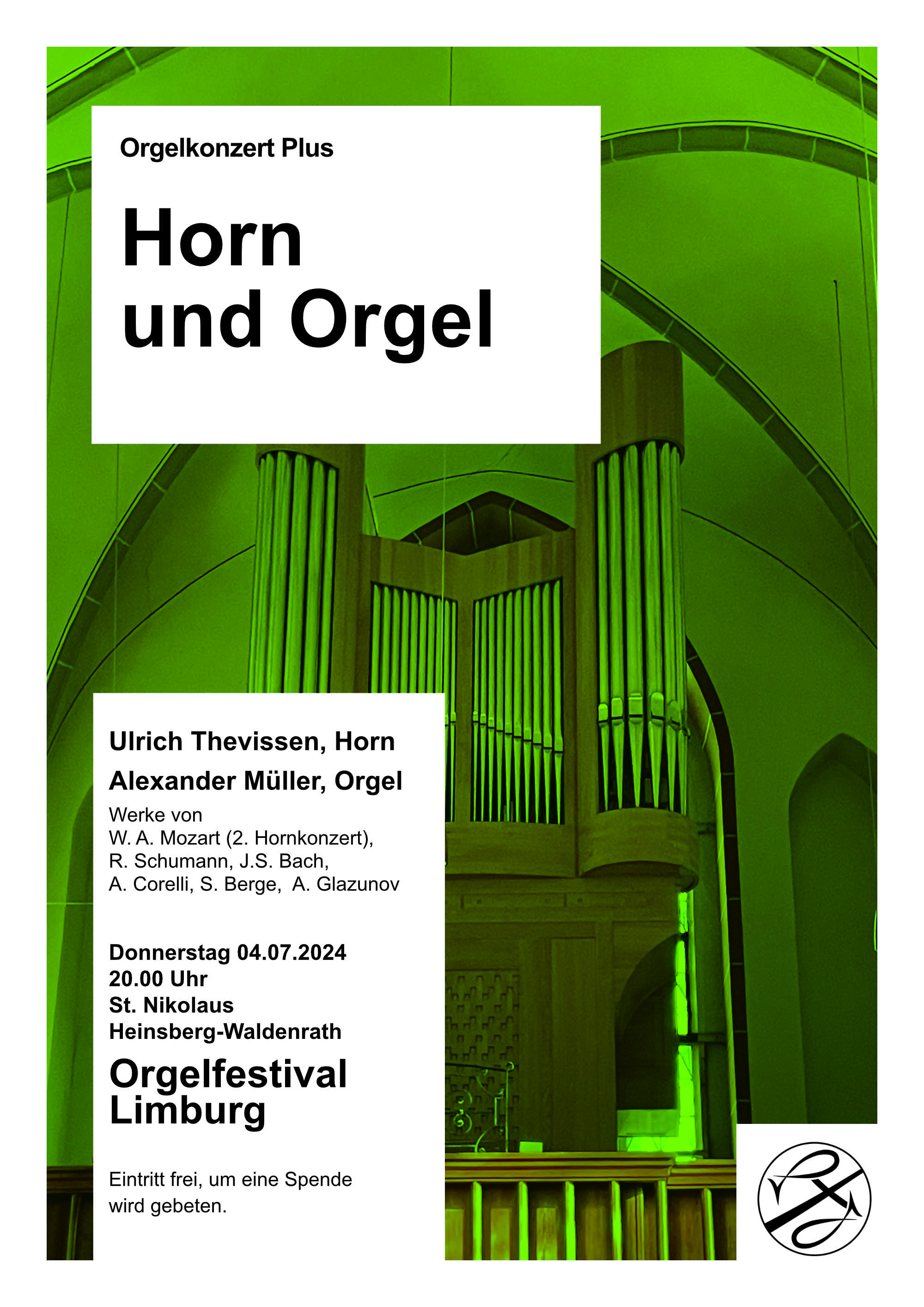 2024-07-04 - St Gangolf Plakat Horn und Orgel (c) Alexander Müller