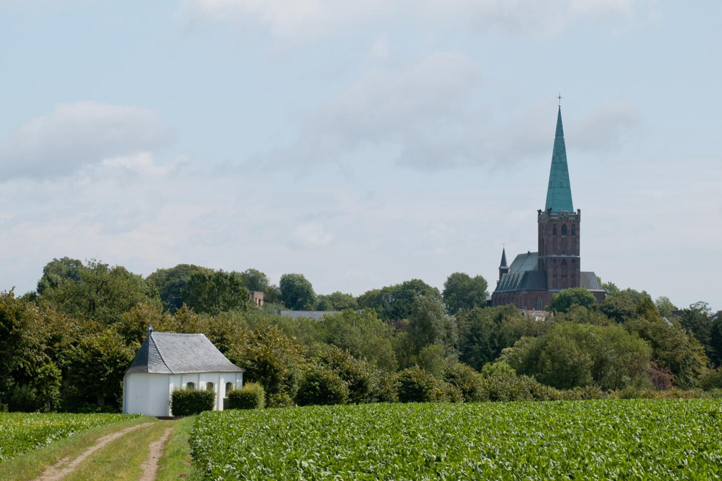 Blick auf Schlangenkapellchen und St. Gangolf