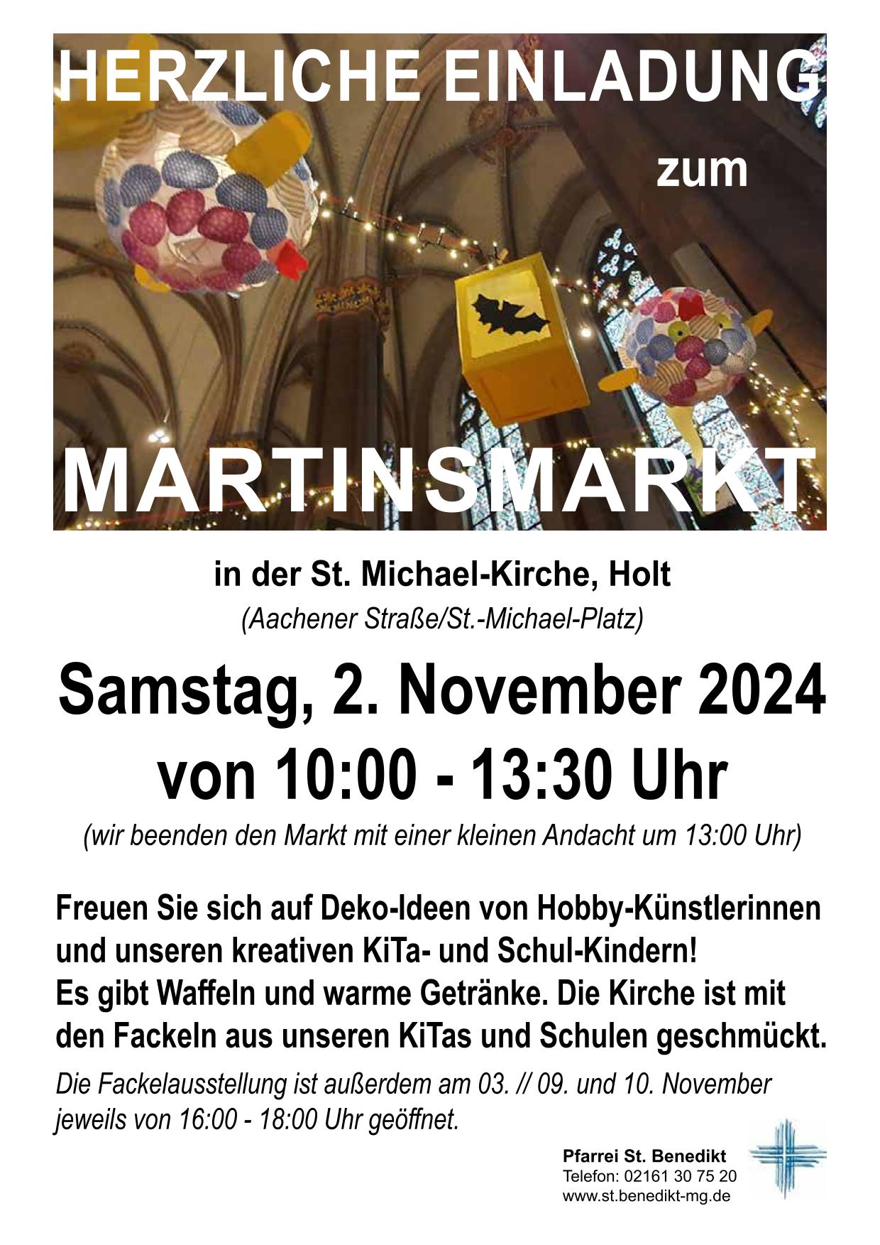 Martinsmarkt Plakat 2024-1 (c) Bettina Wefers, St. Benedikt MG-Holt