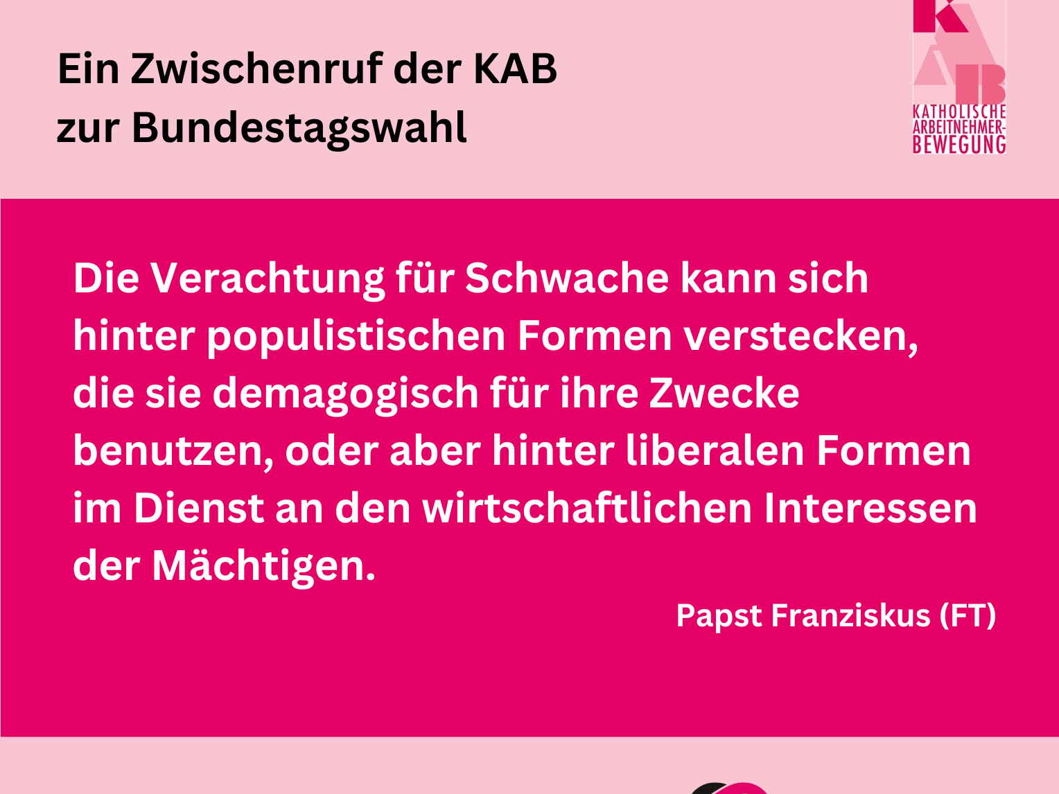 Ein Zwischenruf zur Bundestagswahl (c) KAB